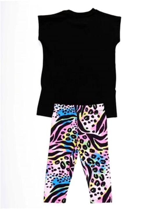 Denokids Kız Çocuk Good Vibes Tunik Tayt Takım Ms-23Y1-020