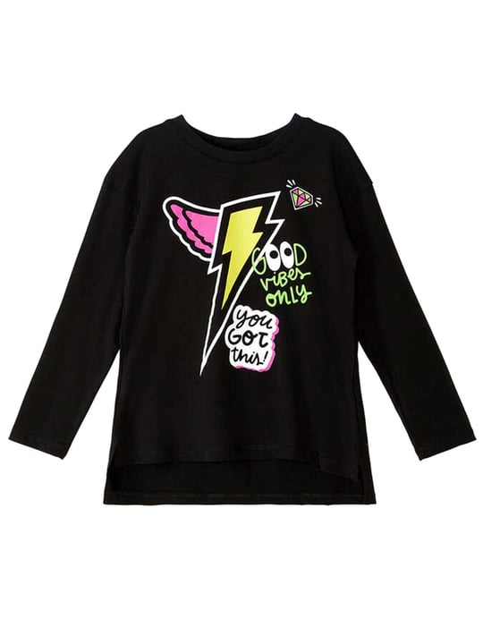 Denokids Kız Çocuk Kanatlı Şimşek Leopar Takım Siyah MS-21K1-050
