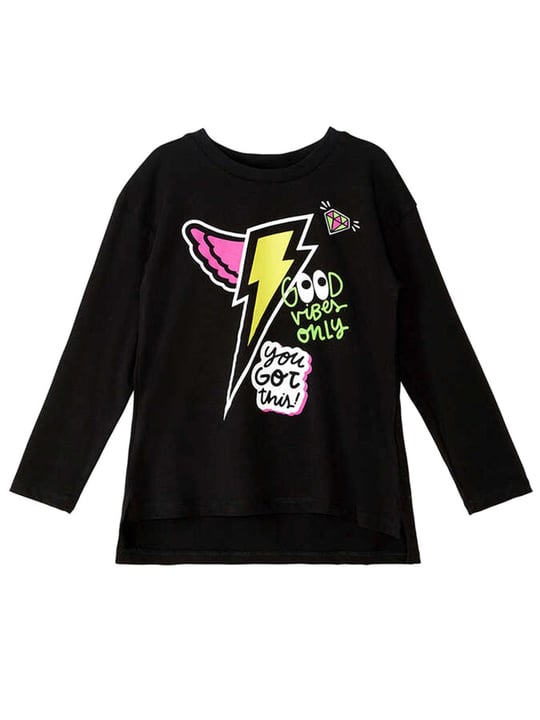 Denokids Kız Çocuk Kanatlı Şimşek Leopar Takım Siyah MS-21K1-050