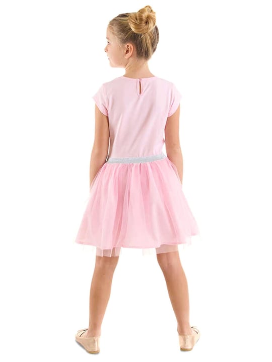 Denokids Kız Çocuk Kedicik Unicorn Tüllü Elbise CFF-24Y1-051