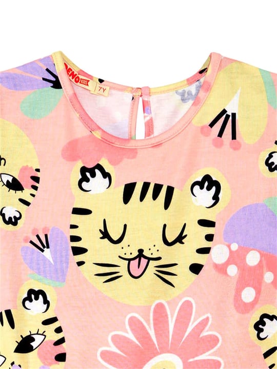 Denokids Kız Çocuk Leo Flower Tüllü Elbise CFF-24Y1-019