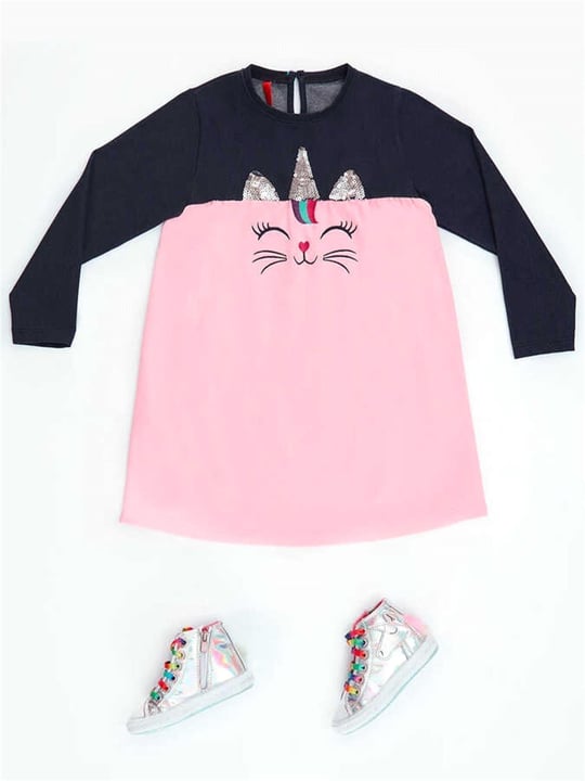 Denokids Kız Çocuk Payetli Catcorn Elbise CFF-20S1-091