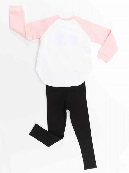 Denokids Kız Çocuk Peluş Panda Sweatshirt Tayt Takım CFF-22K1-015
