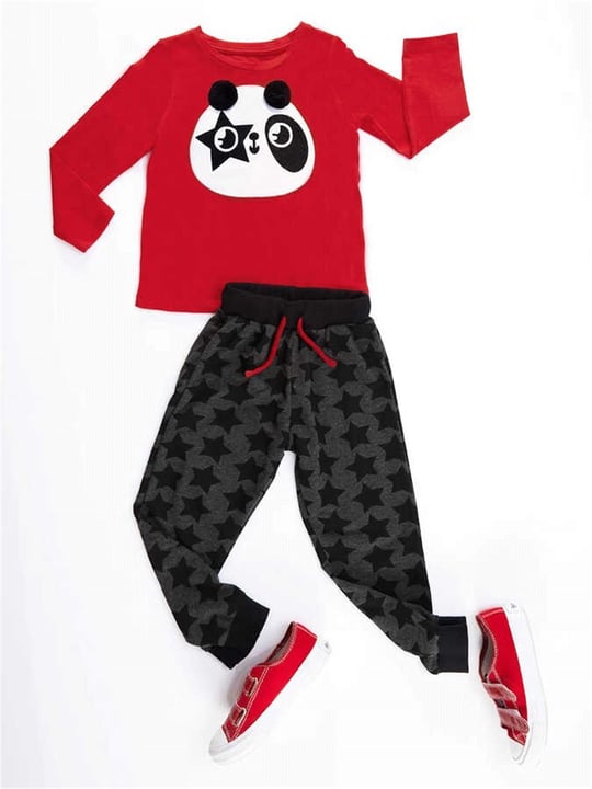 Denokids Kız Çocuk Ponponlu Panda Pantolon Takım CFF-20K1-053