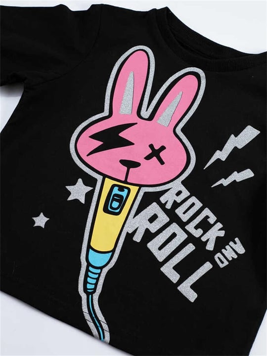 Denokids Kız Çocuk Rock And Bunny T-shirt Pantolon Takım MS-21S1-052