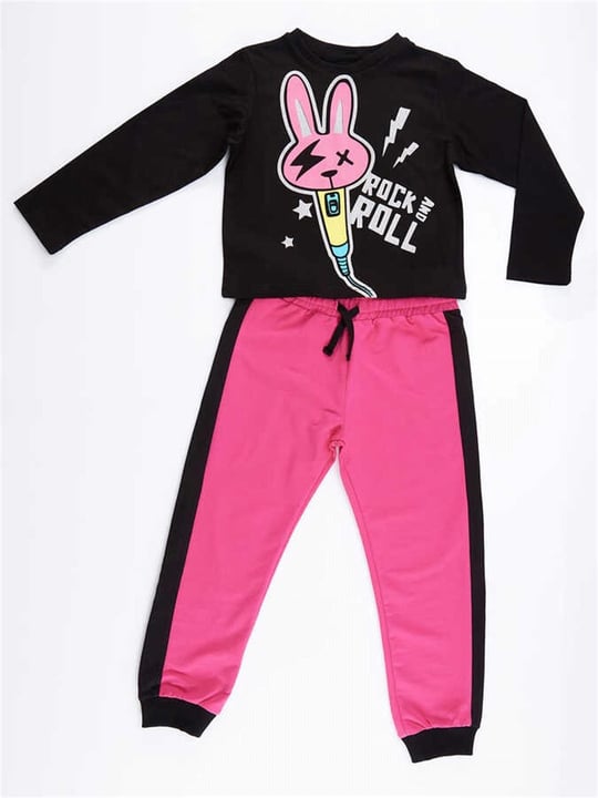 Denokids Kız Çocuk Rock And Bunny T-shirt Pantolon Takım MS-21S1-052