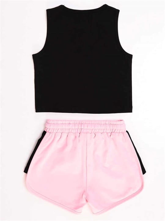Denokids Kız Çocuk Rock Life Crop Top Şort Takım MS-21Y1-020