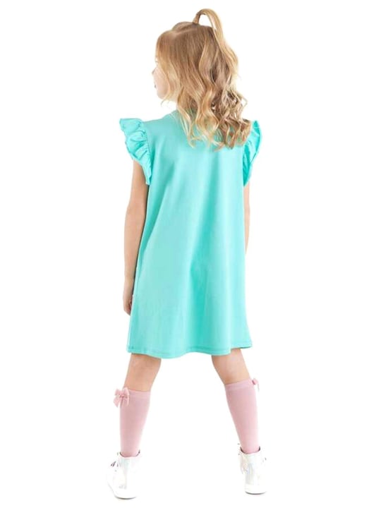 Denokids Kız Çocuk Sakızlı Unicorn Elbise Turkuaz CFF-23Y1-077