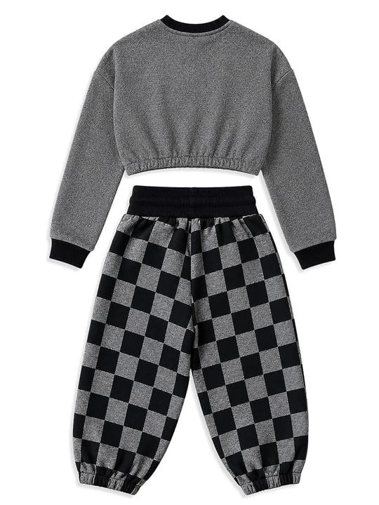 Denokids Kız Çocuk Smile Eşofman Takımı Antrasit CFF-26S1-047