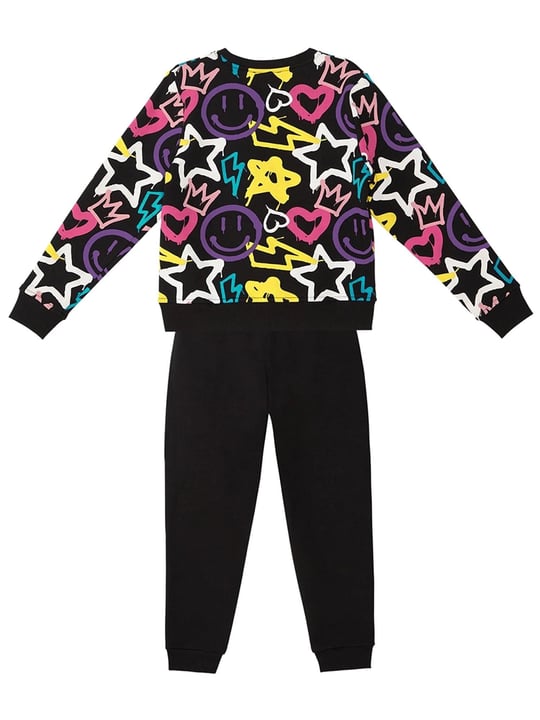 Denokids Kız Çocuk Street Style Eşofman Takımı Siyah MS-23S1-050