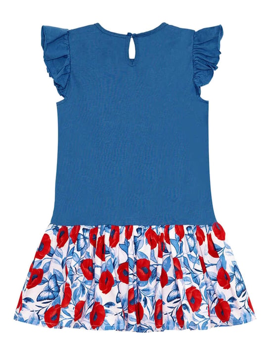 Denokids Kız Çocuk Süslü Tavşan Çiçekli Elbise CFF-24Y1-083