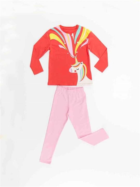 Denokids Kız Çocuk Unicorn Gücü Tunik Tayt Takım CFF-22K1-007