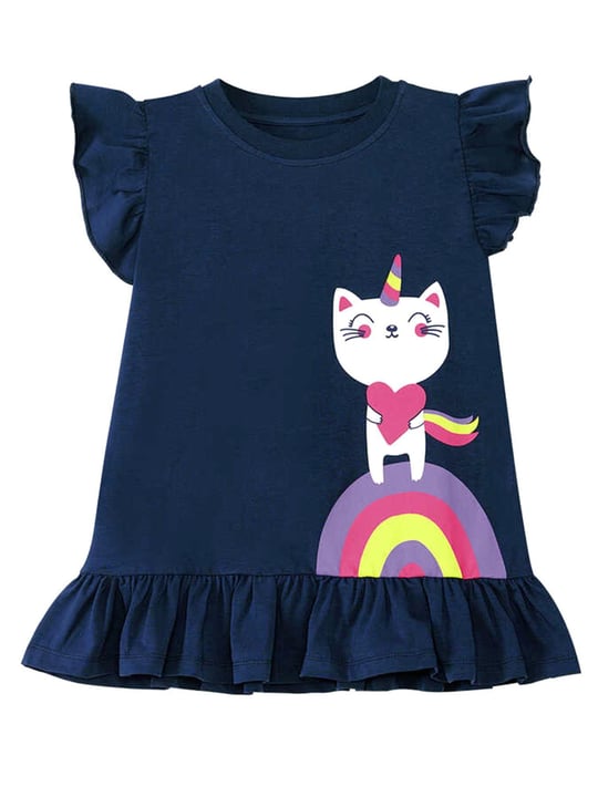Denokids Kız Çocuk Unicorn Kedi T-shirt Tayt Takım CFF-24Y1-103