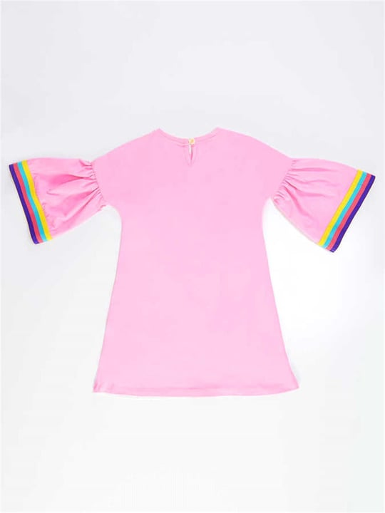 Denokids Kız Çocuk Unicorn Star Elbise Pembe CFF-21Y2-005