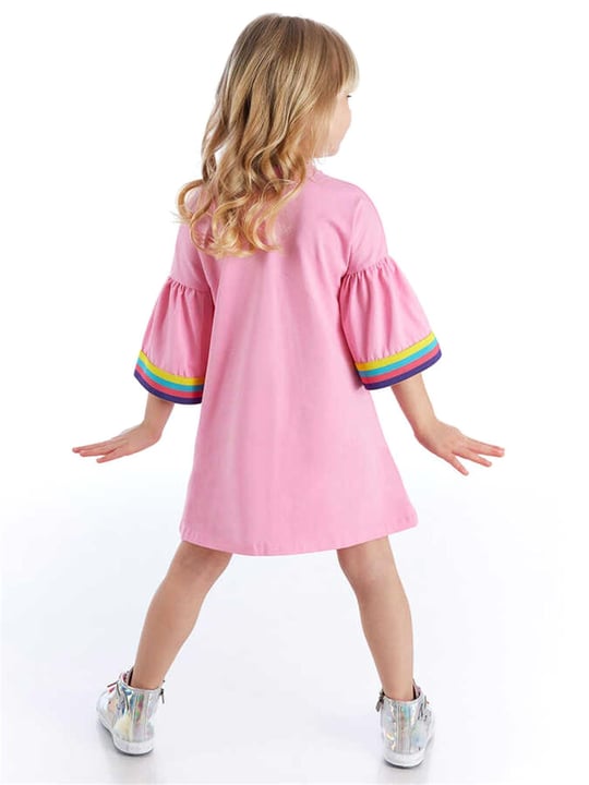 Denokids Kız Çocuk Unicorn Star Elbise Pembe CFF-21Y2-005