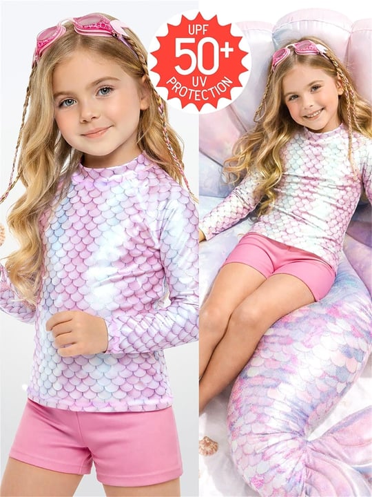 Denokids Kız Çocuk UV Korumalı Deniz Kızı Mayo Tişört CFF-26Y1-119