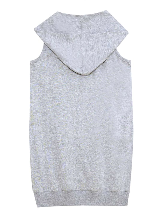 Denokids Kız Çocuk We Rock Kapüşonlu Elbise Gri Melanj MS-24Y1-052