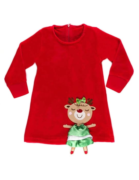Denokids Kız Çocuk Yaramaz Geyik Yılbaşı Elbise CFF-22K1-085