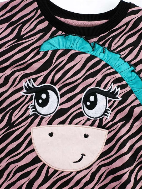 Denokids Kız Çocuk Zebra Sweatshirt CFF-21S1-031