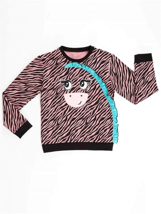 Denokids Kız Çocuk Zebra Sweatshirt CFF-21S1-031