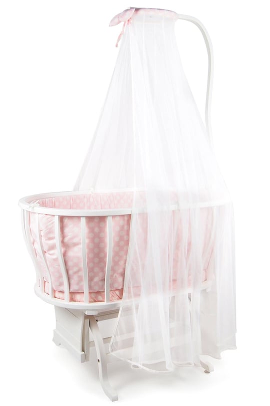 Ege Baby Anne Yanı Sallanır Beyaz Beşik Bulut Pembe Tekstil
