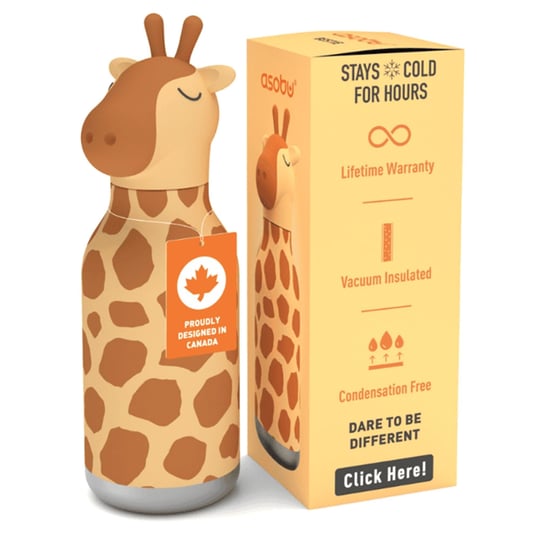 Globber Asobu Bestle Bottle Pipetli Çelik Suluk Giraffe SBV44-GIRAFFE