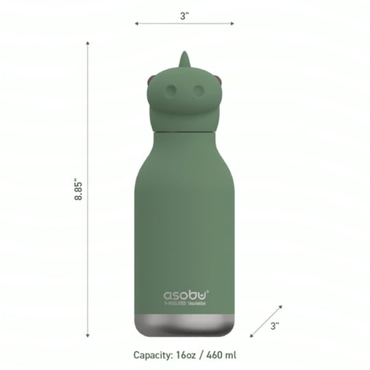 Globber Asobu Bestle Bottle Pipetli Çelik Suluk Dinosaur SBV44-DINOSAUR