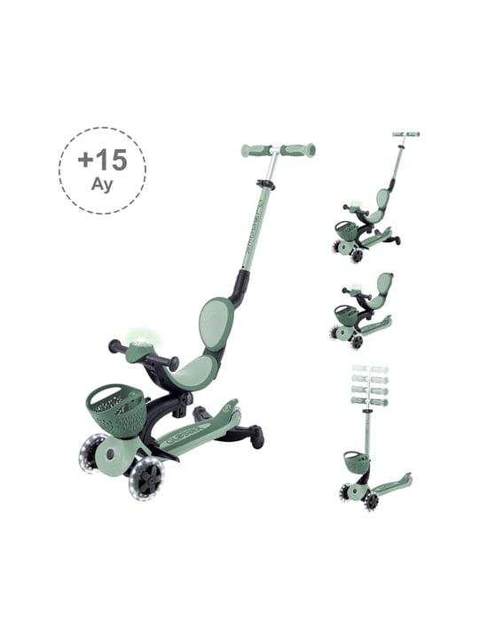 Globber Go Up Baby 360 Işıklı Scooter Zeytin Yeşili 844-104