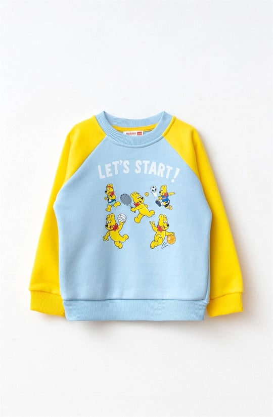 Haribo Erkek Çocuk Baskılı Sweatshirt Sarı SW306