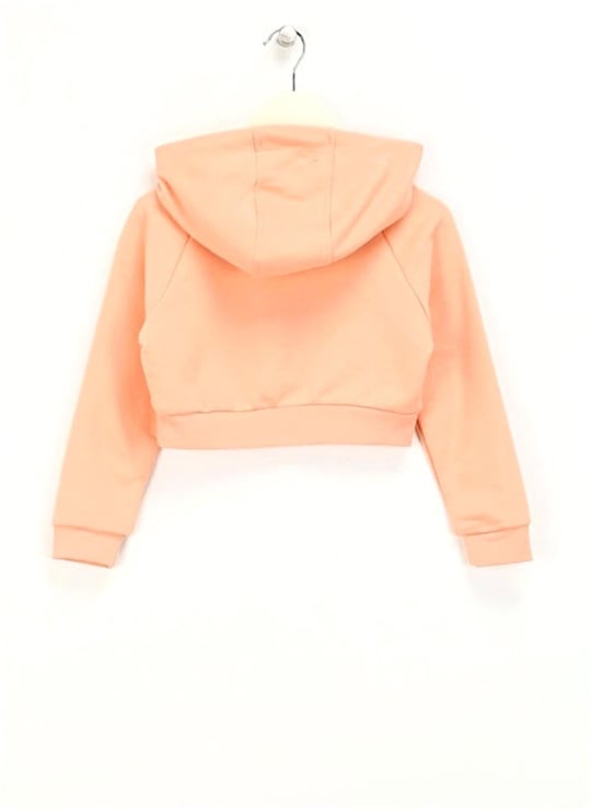 Haribo Kız Çocuk Kabartmalı Crop Sweatshirt Somon HRBTXT311