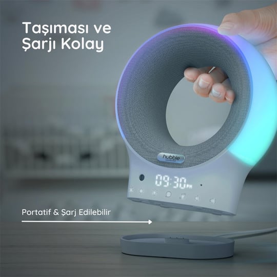 Hubble Eclipse+ Akıllı Wi-Fi Telsiz, Bt Hoparlör, Gece Lambası, Dijital Saat Uyku Yardımcısı