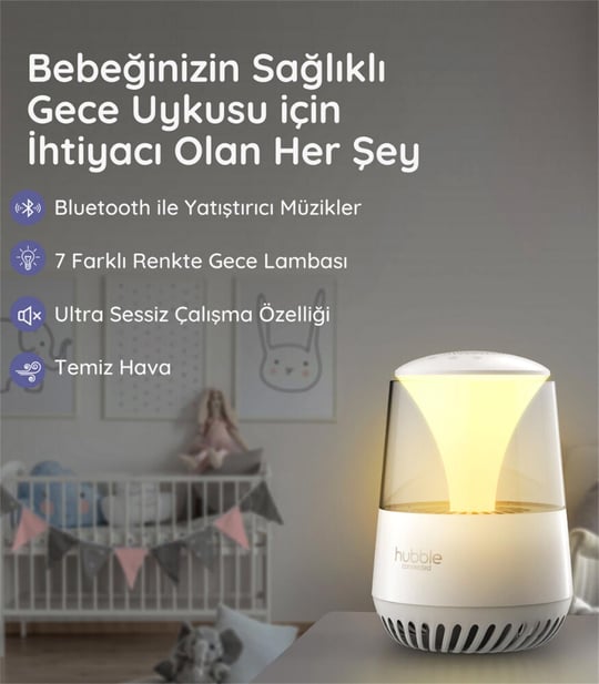 Hubble Pure Hava Temizleyici + Gece Lambası ve Bt Hoparlör