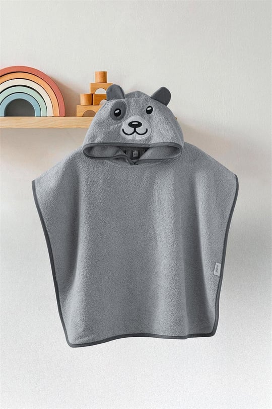 Kanz Bebek Bear Havlu Panço Gri KNZ-038