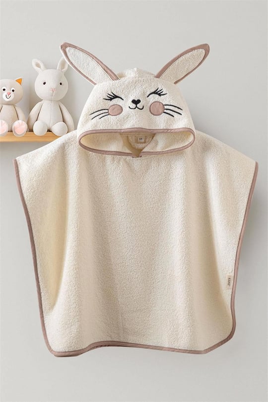 Kanz Bebek Bunny Havlu Panço Krem KNZ-038
