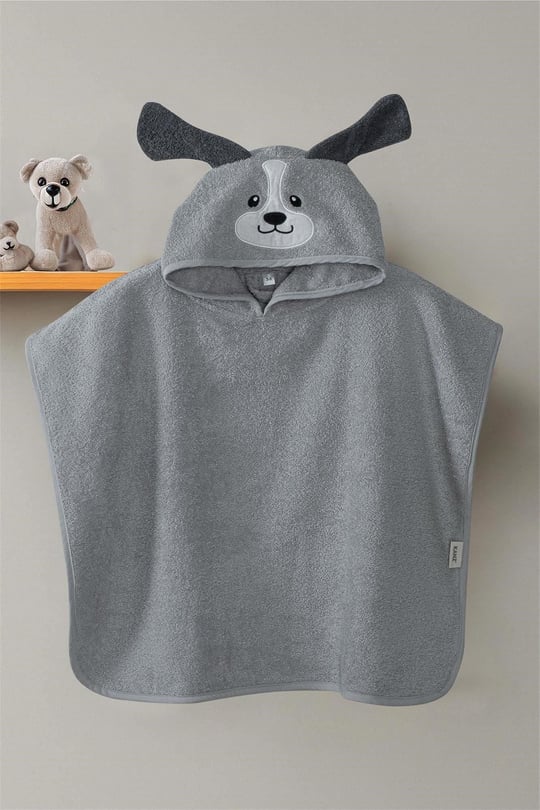 Kanz Bebek Dog Havlu Panço Gri KNZ-038