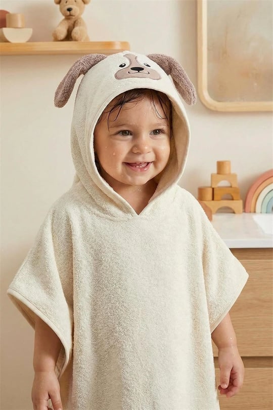 Kanz Bebek Dog Havlu Panço Krem KNZ-038