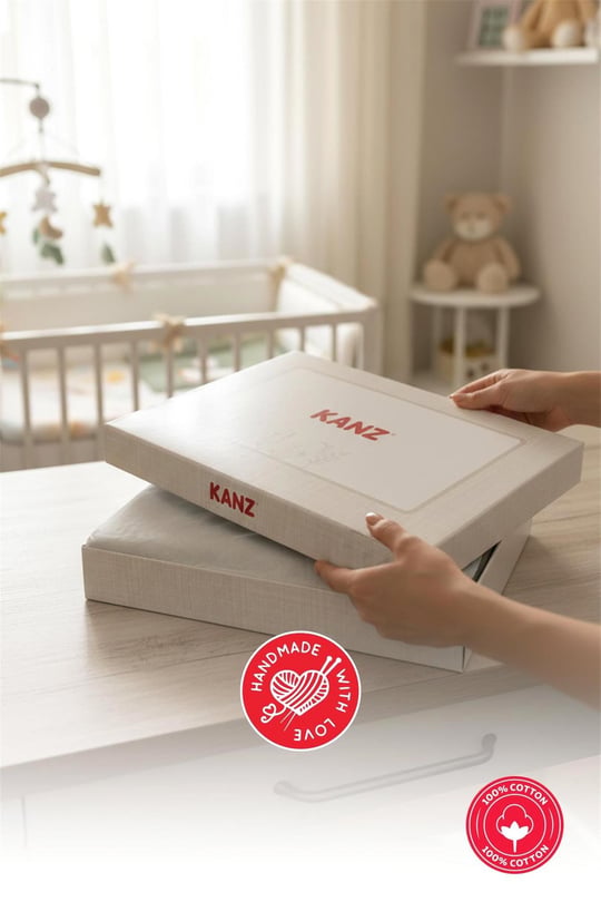 Kanz Bebek Ducky Fırfırlı Müslin 4 Parça Nevresim Takımı Gri KNZ-020