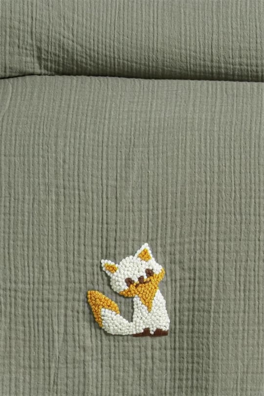 Kanz Bebek Volpe Fırfırlı Müslin 4 Parça Nevresim Takımı Mint KNZ-020