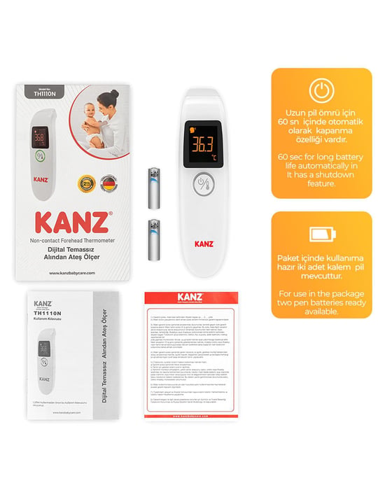 Kanz Dijital Temassız Alından Ateş Ölçer TH1110N