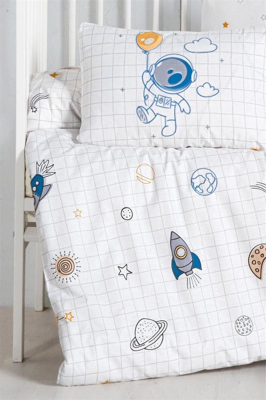 Kanz Erkek Bebek Space Pamuklu 4 Parça Nevresim Takımı KNZ-001