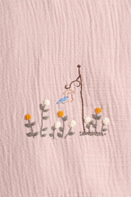 Kanz Kız Bebek Fiore Fırfırlı Müslin 4 Parça Nevresim Takımı Pembe KNZ-020
