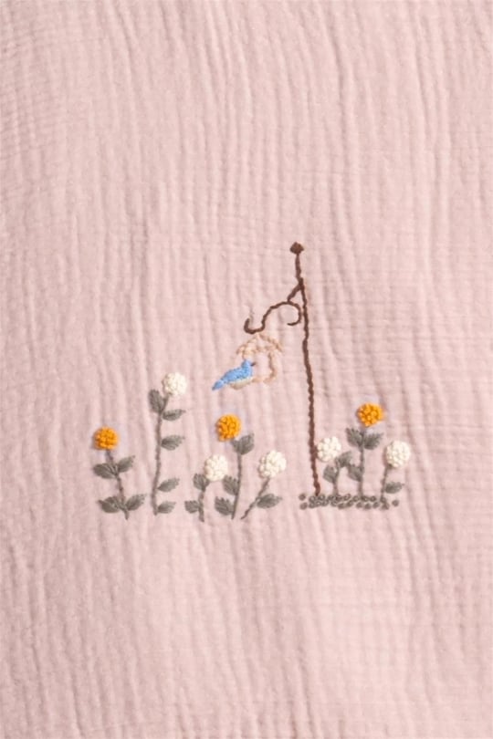 Kanz Kız Bebek Fiore Fırfırlı Müslin 4 Parça Nevresim Takımı Pembe KNZ-020