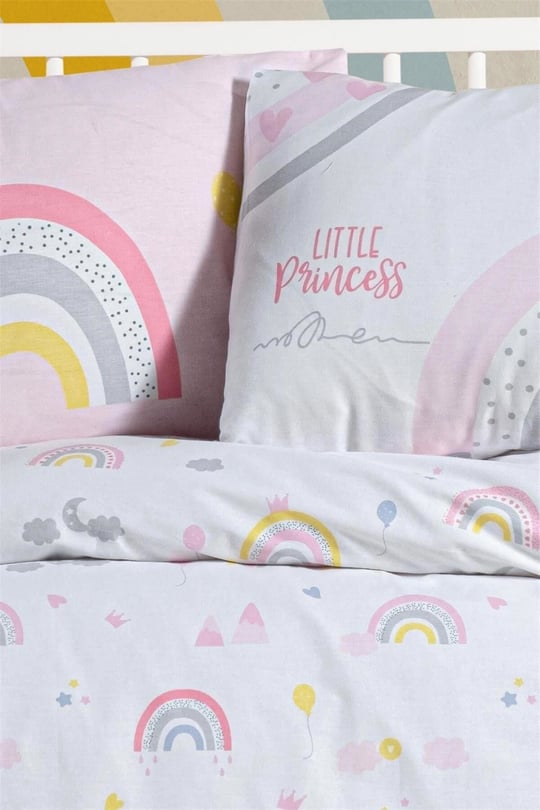 Kanz Kız Bebek Rainbow Pamuklu 4 Parça Nevresim Takımı KNZ-001