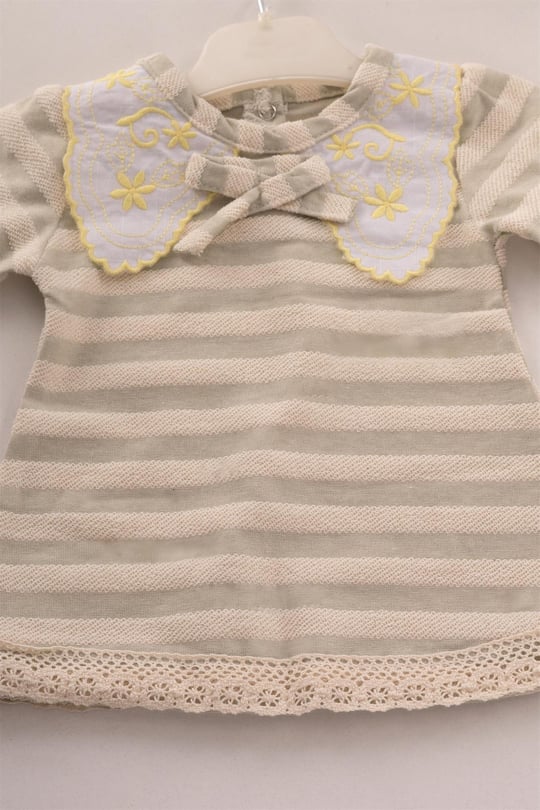 Kinder Baby Elci Baby Kız Bebek Çizgili 2'li Takım Sarı 6898