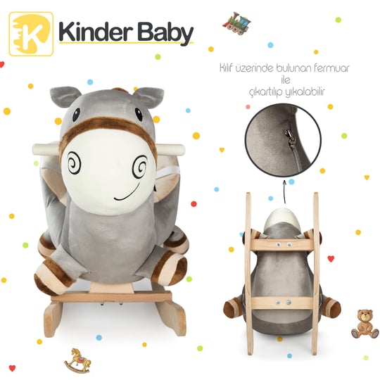 Kinder Baby Hony Sallanan At Eşek Gri 1704
