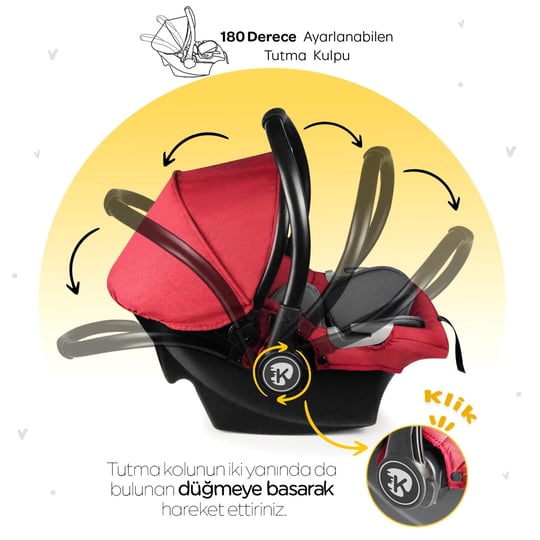 Kinder Baby Jade Anakucağı (0-13 Kg)  Bordo 9158