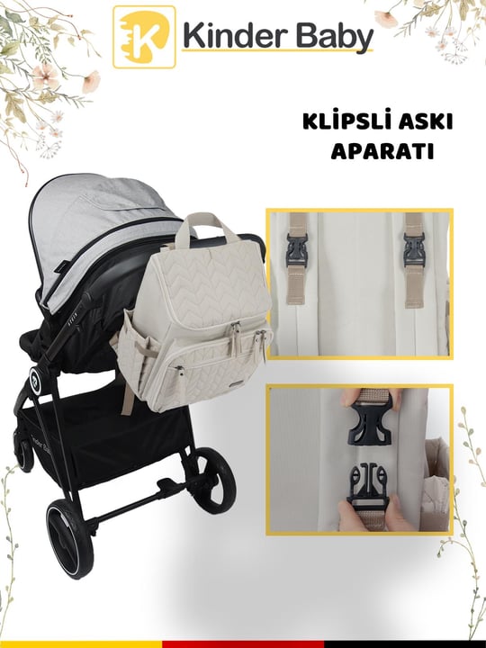 Kinder Baby Merlin Anne Bebek Bakım Çantası Bej 