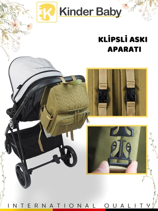 Kinder Baby Merlin Anne Bebek Bakım Çantası Yeşil