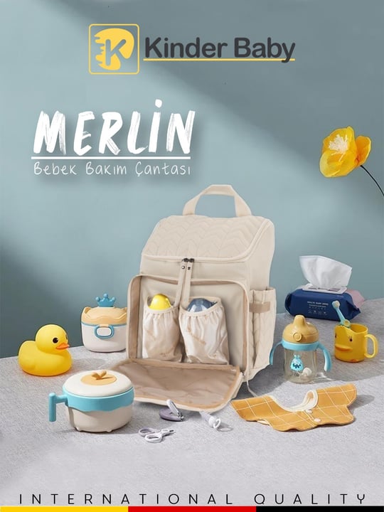 Kinder Baby Merlin Anne Bebek Bakım Çantası Bej 