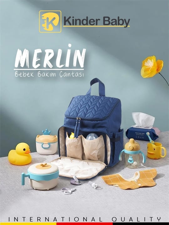 Kinder Baby Merlin Anne Bebek Bakım Çantası Lacivert